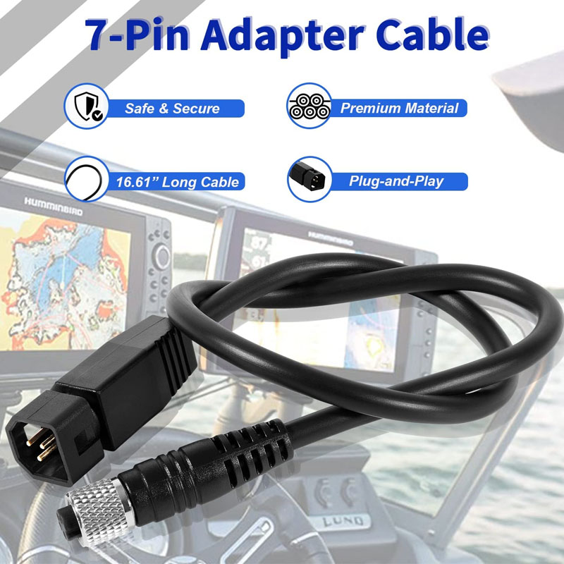 Fish Finder Cable - สายอะแดปเตอร์โซนาร์ทรานสดิวเซอร์อเนกประสงค์ สีดำ สำหรับเครื่องหาปลาฮัมมินเบิร์ดและเครื่องหาปลา Minn Kota US2,