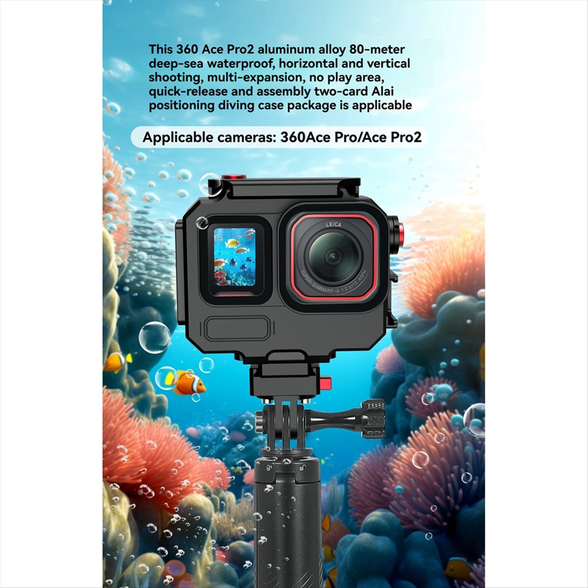 Underwater Camera - M05K 263FT/80M เคสกันน้ำสำหรับอินสตา 360 เอซโปร 2