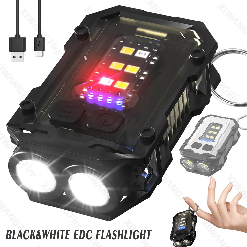 Fishing Light - ไฟฉายพวงกุญแจมินิ COB, ไฟฉาย EDC แบบชาร์จไฟได้แบบหนีบได้ ขนาดกะทัดรัดพิเศษ