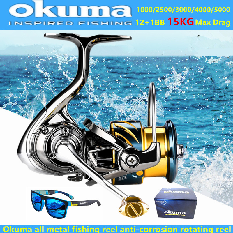 รอกตกปลาโอคุมะ ออลเมทัล 12+1BB - Daiwa Reel Fuego บทวิจารณ์และราคา